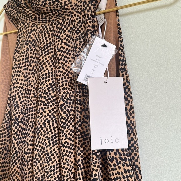 Joie Kehlani Oak Halter Neck Sleeveless Asymmetrical Animal Print Dress Sz6 NWT - Picture 8 of 10
